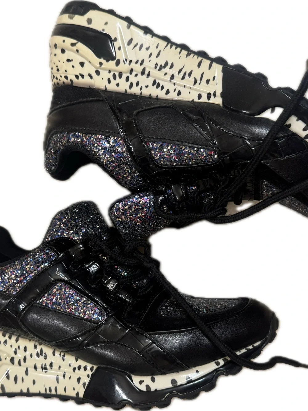 Steve Madden Black Sneakers with Multicolor Glitter